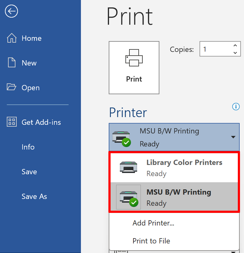 A window showing verification that the printers were successfully added